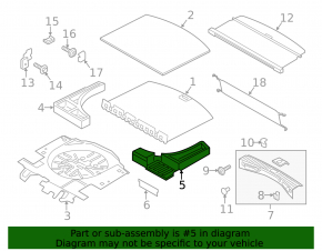 Trunk tray foam left Lincoln MKC 15 - dented, torn