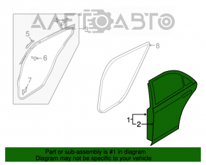 Naked rear left door Mazda6 09-13