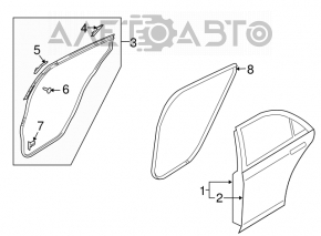 Naked rear left door Mazda6 09-13