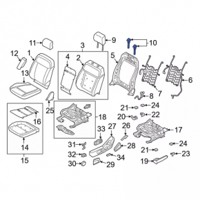 Driver's seat headrest guide right Ford Mustang Mach-E 21-26