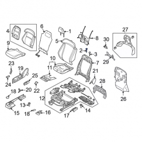 Driver's seat headrest guide right Ford Mustang Mach-E 21-26