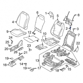 Driver's seat headrest guide right Ford Mustang Mach-E 21-26