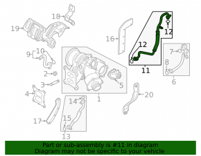 Audi A3 8V 15-20 1.8T, 2.0T Turbocharger Oil Supply Line