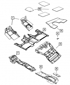 Floor covering rear Jeep Grand Cherokee WK2 11-21 black