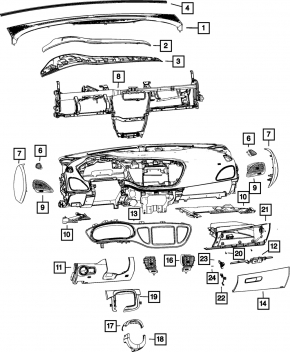 Glove box, glove compartment Dodge Dart 13-16 black