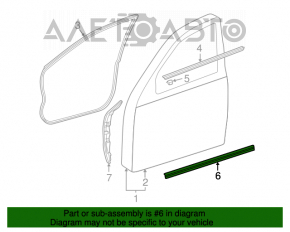 Lower front right door trim with chrome for Mercedes W211