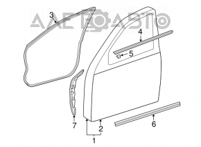 Lower front right door trim with chrome for Mercedes W211