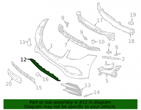 Mercedes W213 E 17-20 front bumper lower grille trim, chrome, AMG pack