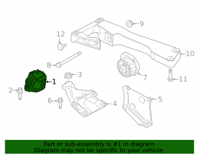 Left engine mount BMW X3 F25 15-17 2.0d