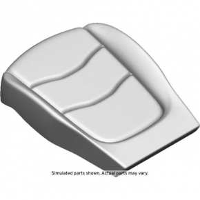 Chevrolet Volt 16 passenger seat cushion upholstery - gray leather, heated, blue stitching, worn