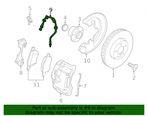 Front left brake hose Volvo S60 11-18