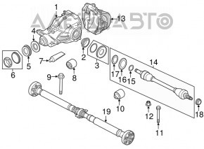 Drive axle shaft rear left BMW 5 F10 11-16 3.0T AWD d-38mm