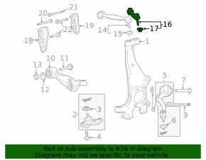 Upper control arm, front right, rear, Lexus LS460 LS600h 08-17 AWD