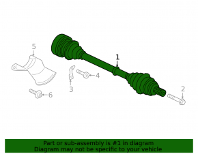 Drive axle shaft rear right Audi A6 C8 19-
