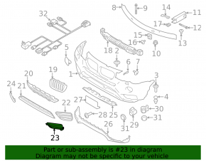 Lower grille front bumper left BMW X3 F25 15-17 X line