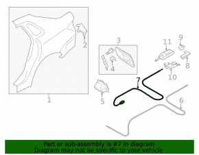 Fuel filler flap release cable Subaru Impreza WRX GH 08-14