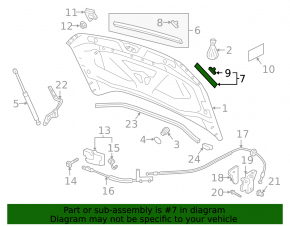 Hood seal left VW Tiguan 18-