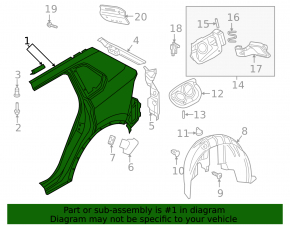 Quarter wing rear right VW Tiguan 18- white
