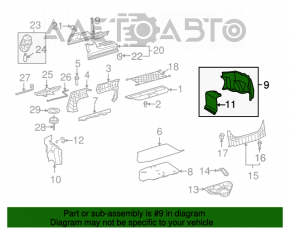 Right arch trim for Toyota Camry v40