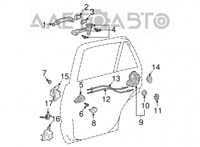 Upper rear right door hinge for Lexus RX300 RX330 RX350 RX400h 04-09