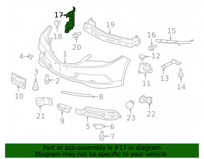 Radiator deflector left Acura TLX 15-17 prerest