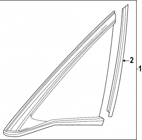 Rear left fixed glass window for Honda Civic XI FE/FL 22-24 5d chrome