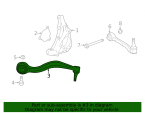 Lower control arm front left Chevrolet Camaro 16-23 front