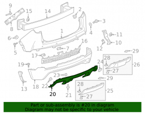 Cadillac XT4 19-23 rear bumper lip trim