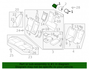 Rear left headrest for Infiniti Q50 14-24, beige leather, dented, needs cleaning