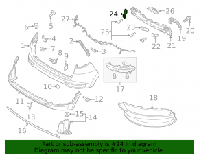 Upper left rear bumper mount on the Kia Sportage 20-22
