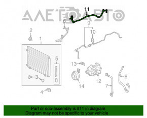 Lexus RX350 10-15 air conditioner compressor-heater hose