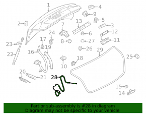 Boot opening cable Audi A4 B8 13-16