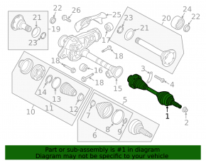 Drive axle shaft front left Porsche Cayenne 958 11-17 3.6 4.8 Turbo