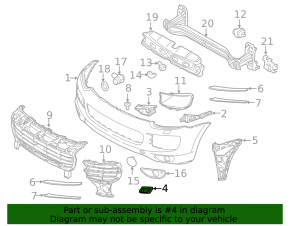 Right headlight washer nozzle cover for Porsche Cayenne 958 15-18