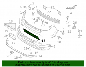 Lower grille of the front bumper Ford Explorer 11-15 prerest