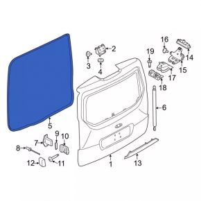 Rubber seal for tailgate Ford Transit Connect MK2 13- passenger