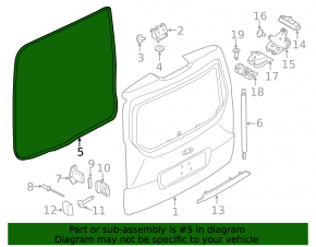 Rubber seal for tailgate Ford Transit Connect MK2 13- passenger