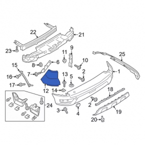 Rear bumper bare left Ford Ecosport 18-22 graphite