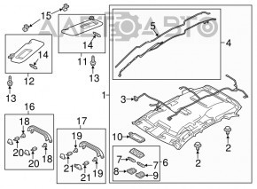 Right visor Mazda CX-5 17 - gray, without backlight, without hook