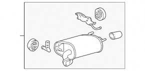 Muffler rear part barrel Toyota Camry v50 12-13 usa XLE, SE with nozzle, dents