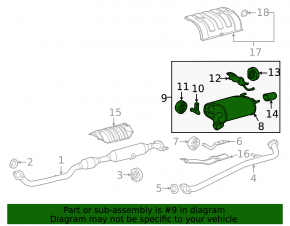 Muffler rear part barrel Toyota Camry v50 12-13 usa XLE, SE with nozzle, dents