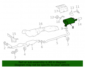 Muffler rear part barrel Toyota Camry v70 20-24 2.5 L, LE AWD