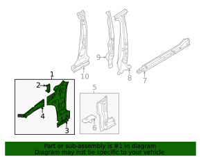 Front right body pillar VW Jetta 19-24