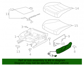 Right side passenger seat trim for VW Jetta 19-25, black, for manual control, worn