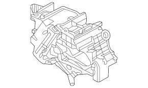Bare air conditioner housing, left side of Nissan Leaf 2011-2012