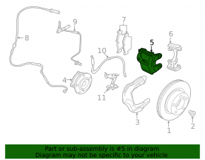 Front left caliper assembly BMW 3 F30 12-18 1 piston, without bracket