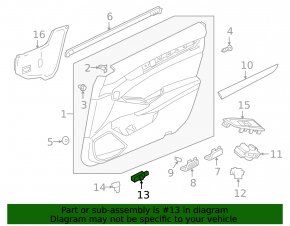 Front Left Seat Memory Buttons Honda Accord 18-22