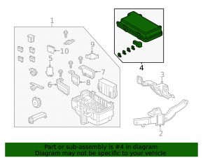 Honda Accord 16-17 hybrid fuse box cover underhood