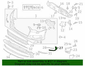 Rear bumper molding right Audi A6 C8 24- black gloss