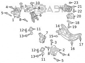 Right engine mount for Audi Q5 80A 21-24 MHEV, PHEV